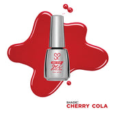 A close up view of Salon Perfect .05oz 1-Step Gel Cherry Cola outside of retail unit carton packaging.